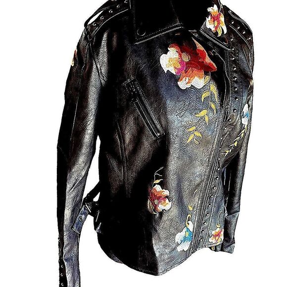 Black Leather Jacket  l Studded l XL l New - Picture 5 of 10